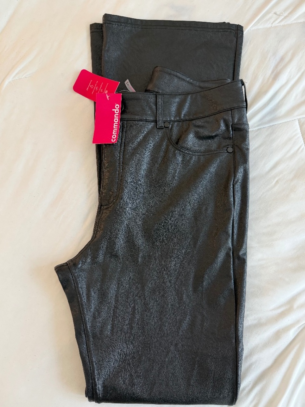 Commando Faux Leather Five Pocket Flare Pants Black M NWT